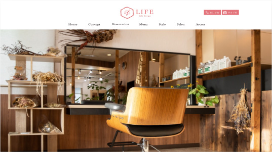 架空Webサイト美容室 LIFE