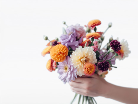 花束を持った写真