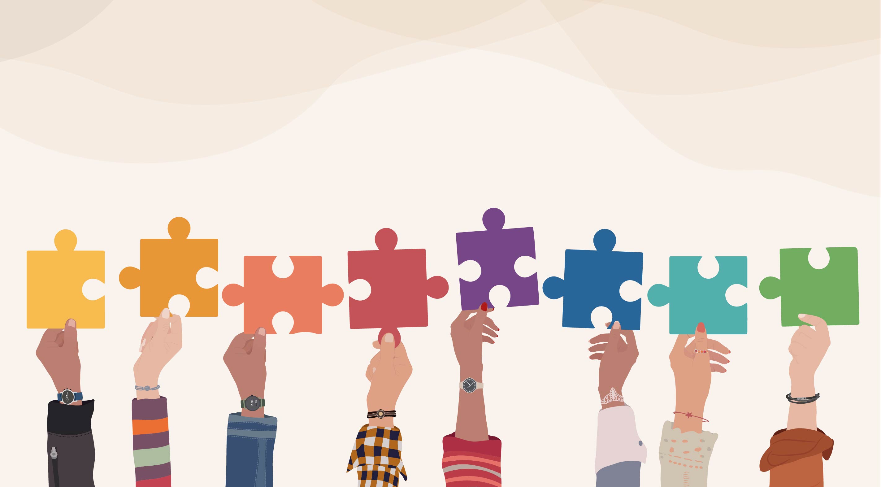 パズルを持った人のイラスト